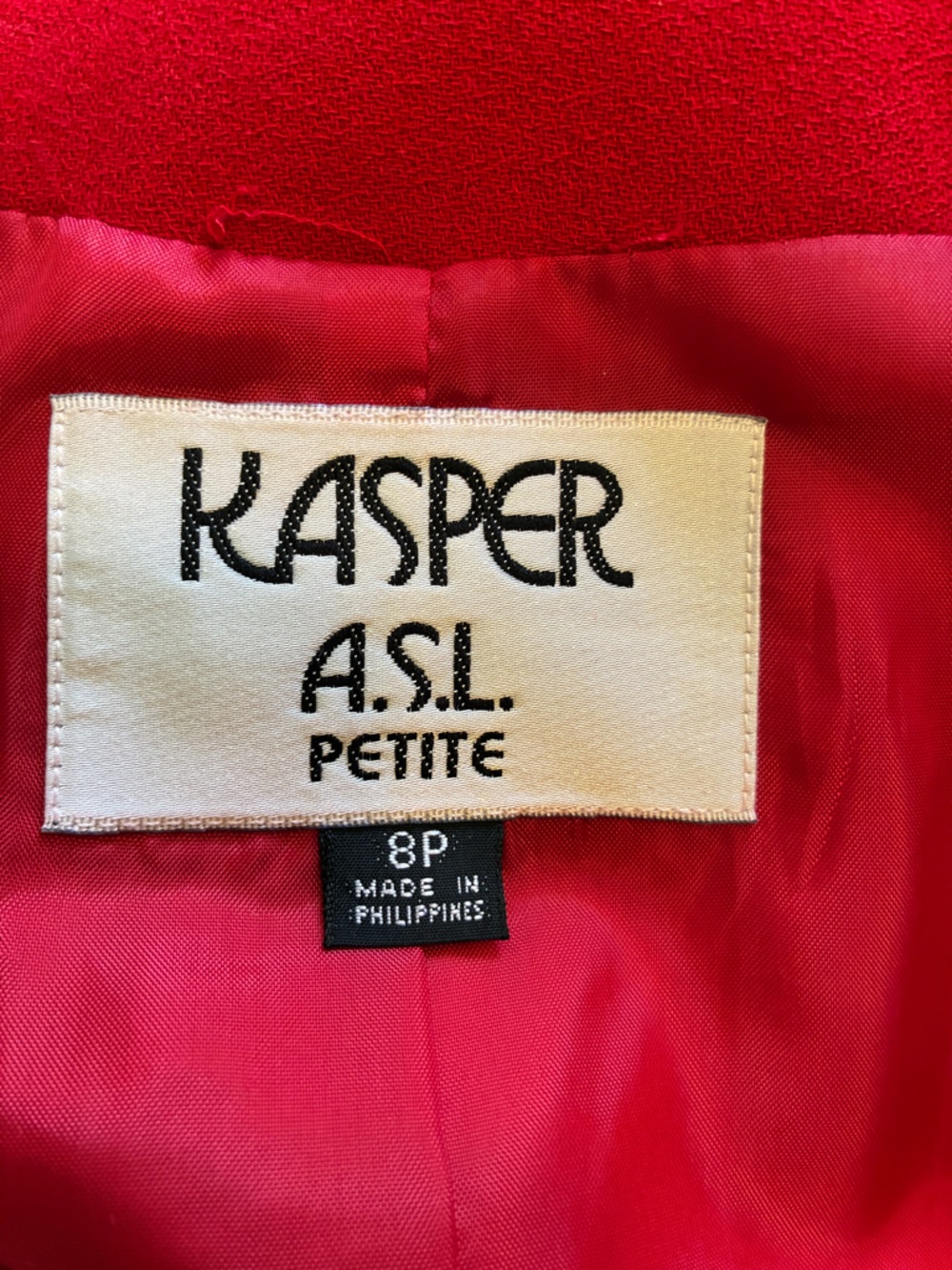 Kasper ASL Red 3 Piece Ensemble “Mad Men” Inspired Rayon Power Suit 60s Vibe - Picture 2 of 16